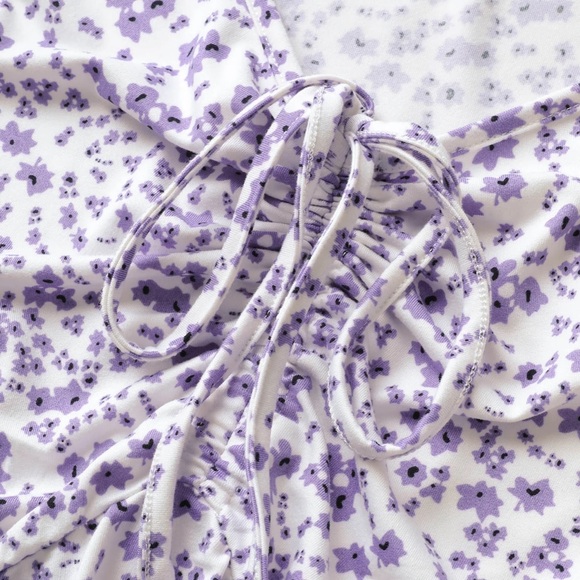 NWT Ditsy Floral Elastic Waist Knot Drawstring Dress - Picture 5 of 10